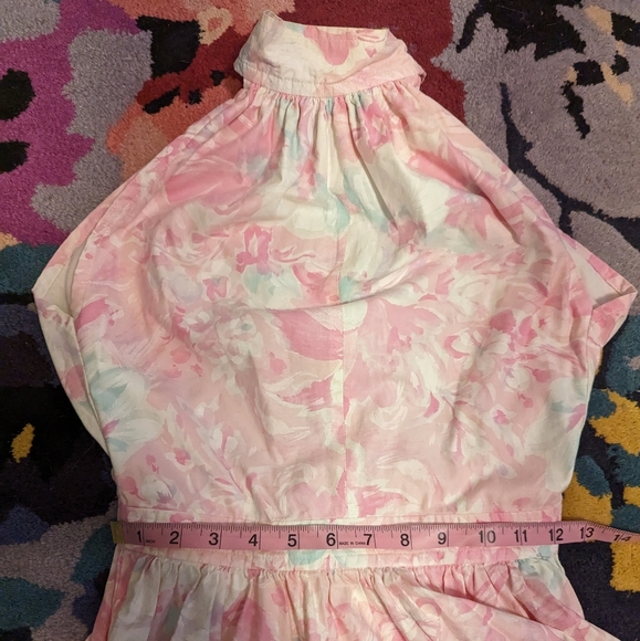 True Vintage Pink & White Floral Fit & Flare 1950s Cotton Sun Dress size 0-2 - Picture 15 of 15